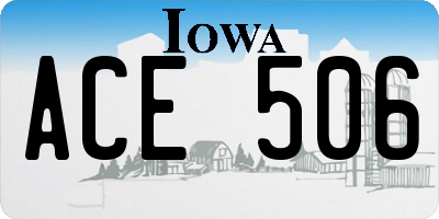 IA license plate ACE506