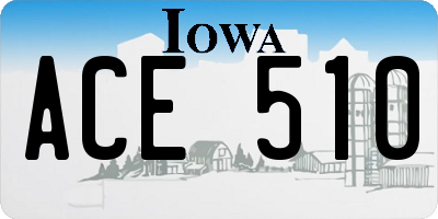 IA license plate ACE510