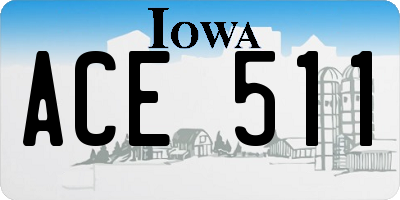 IA license plate ACE511