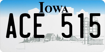 IA license plate ACE515
