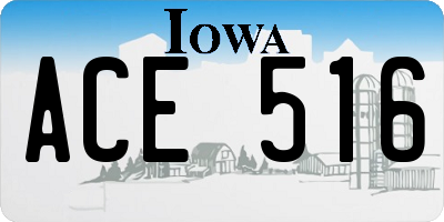 IA license plate ACE516