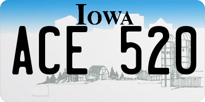 IA license plate ACE520