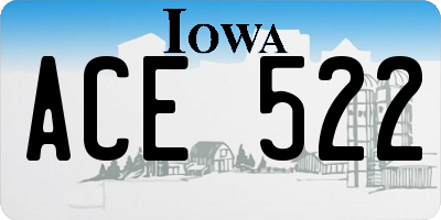 IA license plate ACE522