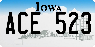 IA license plate ACE523