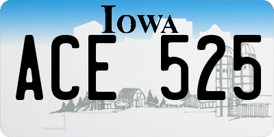 IA license plate ACE525