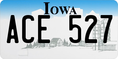 IA license plate ACE527