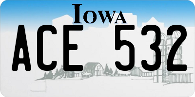IA license plate ACE532