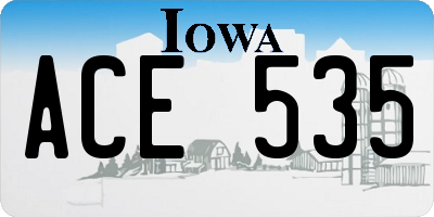 IA license plate ACE535
