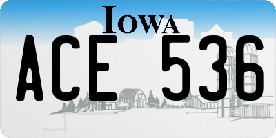 IA license plate ACE536