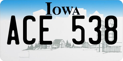 IA license plate ACE538