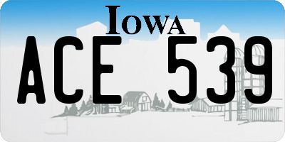 IA license plate ACE539