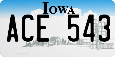 IA license plate ACE543