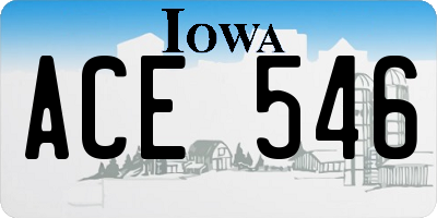 IA license plate ACE546