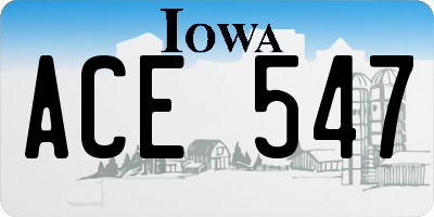 IA license plate ACE547