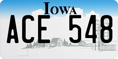 IA license plate ACE548