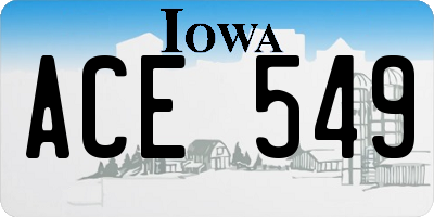 IA license plate ACE549