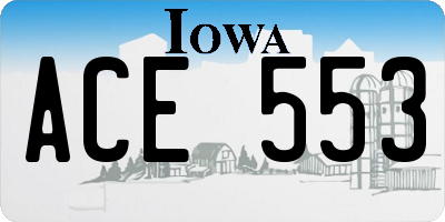 IA license plate ACE553
