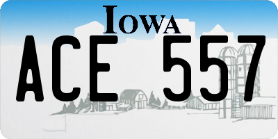 IA license plate ACE557
