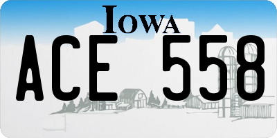 IA license plate ACE558