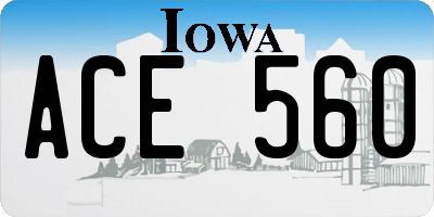 IA license plate ACE560