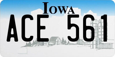 IA license plate ACE561
