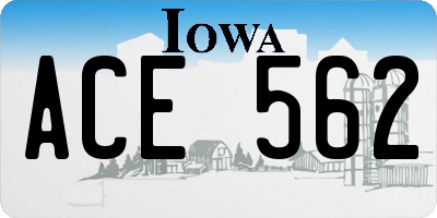 IA license plate ACE562