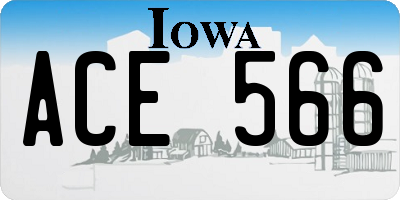 IA license plate ACE566