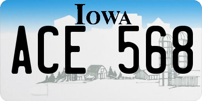IA license plate ACE568