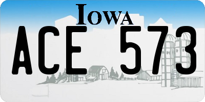 IA license plate ACE573