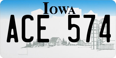 IA license plate ACE574