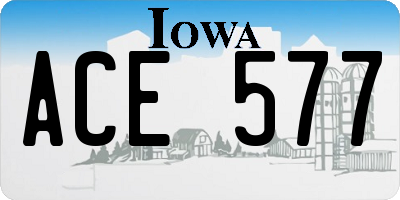 IA license plate ACE577