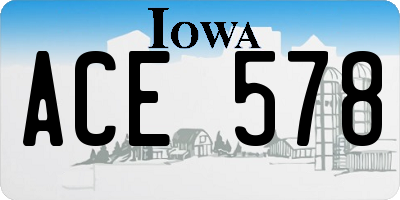 IA license plate ACE578