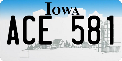 IA license plate ACE581