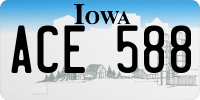 IA license plate ACE588