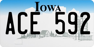 IA license plate ACE592
