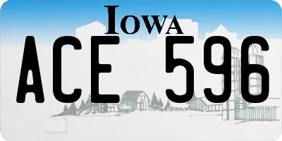 IA license plate ACE596
