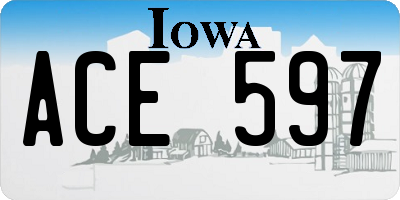 IA license plate ACE597
