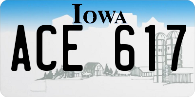 IA license plate ACE617