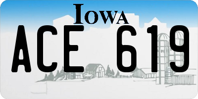 IA license plate ACE619