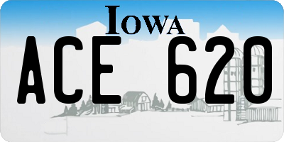 IA license plate ACE620