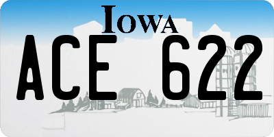 IA license plate ACE622