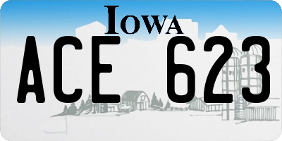 IA license plate ACE623