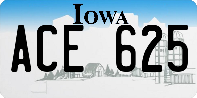 IA license plate ACE625