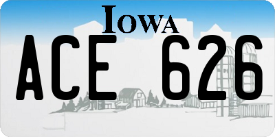 IA license plate ACE626