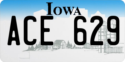 IA license plate ACE629