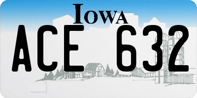IA license plate ACE632