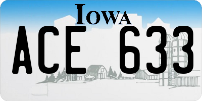 IA license plate ACE633