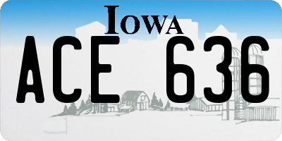 IA license plate ACE636