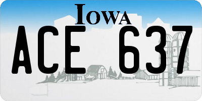 IA license plate ACE637