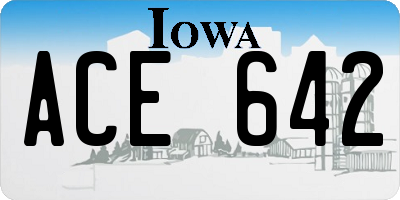 IA license plate ACE642
